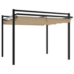 Tonnelle de jardin avec toit rétractable taupe 3x3 m aluminium 562857562857