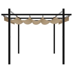 Tonnelle de jardin avec toit rétractable taupe 3x3 m aluminium 562857562857