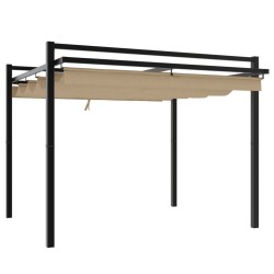 Tonnelle de jardin avec toit rétractable taupe 3x3 m aluminium 562857562857