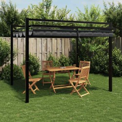 Tonnelle avec toit rétractable anthracite 3x3 m aluminium 562858562858