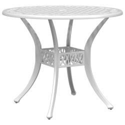 Table de jardin blanc Ø90x75 cm aluminium coulé 562859562859