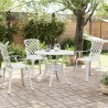 Table de jardin blanc Ø90x75 cm aluminium coulé 562859562859
