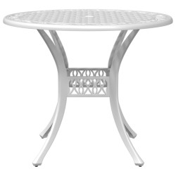 Table de jardin blanc Ø90x75 cm aluminium coulé 562859562859