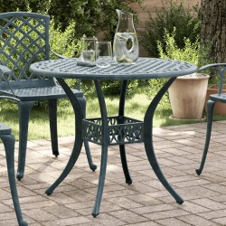 Table de jardin vert Ø90x75 cm aluminium coulé 562860562860