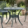 Table de jardin vert Ø90x75 cm aluminium coulé 562860562860