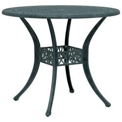 Table de jardin vert Ø90x75 cm aluminium coulé 562860562860