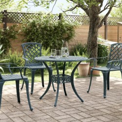 Table de jardin vert Ø90x75 cm aluminium coulé 562860562860