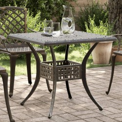 Table de jardin bronze 80x80x75 cm aluminium coulé 562861562861