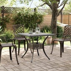 Table de jardin bronze 80x80x75 cm aluminium coulé 562861562861