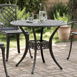 Table de jardin noir Ø90x75 cm aluminium coulé 562862562862