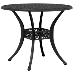 Table de jardin noir Ø90x75 cm aluminium coulé 562862562862