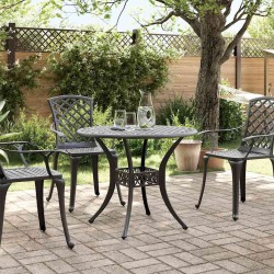 Table de jardin noir Ø90x75 cm aluminium coulé 562862562862