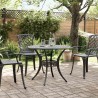 Table de jardin noir Ø90x75 cm aluminium coulé 562862562862