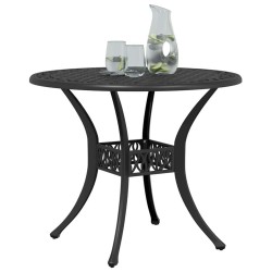 Table de jardin noir Ø90x75 cm aluminium coulé 562862562862