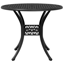 Table de jardin noir Ø90x75 cm aluminium coulé 562862562862