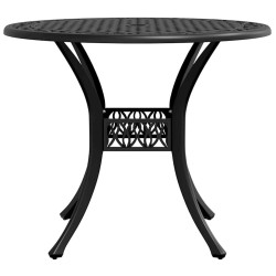Table de jardin noir Ø90x75 cm aluminium coulé 562862562862