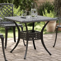 Table de jardin noir 80x80x75 cm aluminium coulé 562863562863