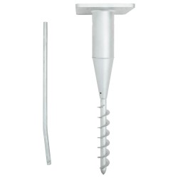 Base de parasol enterré avec tringle 16x16x52 cm acier 562882562882