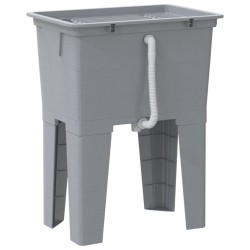Bac à linge gris 59x41x75 cm résine 562883562883