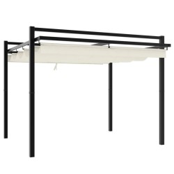 Tonnelle de jardin avec toit rétractable crème 3x3 m aluminium 562886562886