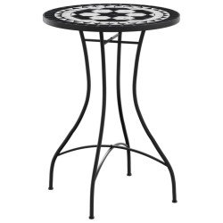 Table de bistro mosaïque noir et blanc Ø50x70 cm céramique 562888562888