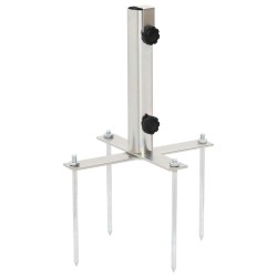 Base de parasol avec piquets de sol Ø32-38 mm argenté acier 562892562892