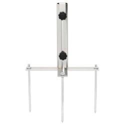 Base de parasol avec piquets de sol Ø32-38 mm argenté acier 562892562892