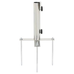 Base de parasol avec piquets de sol Ø32-38 mm argenté acier 562892562892