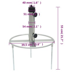 Base de parasol avec piquets de sol Ø38/48 mm argenté acier 562893562893