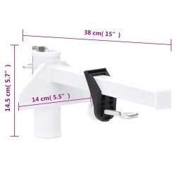 Pince à parasol pour balcon blanc 38 mm acier 562894562894