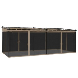 Tonnelle avec parois en filet taupe 6x3 m acier 562897562897