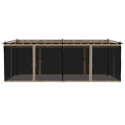 Tonnelle avec parois en filet taupe 6x3 m acier 562897562897