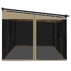 Tonnelle avec parois en filet taupe 6x3 m acier 562897562897