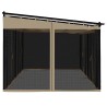 Tonnelle avec parois en filet taupe 6x3 m acier 562897562897