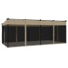 Tonnelle avec parois en filet taupe 6x3 m acier 562897562897