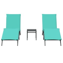 Chaises longues lot de 2 avec table noir résine tressée 562901562901