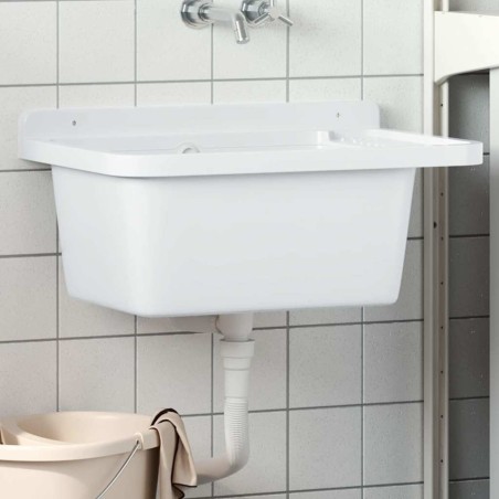 Évier utilitaire pour montage murale blanc 60x40x28 cm résine 562902562902