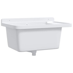 Évier utilitaire pour montage murale blanc 60x40x28 cm résine 562902562902