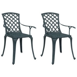 Chaises de jardin lot de 2 vert aluminium coulé 562905562905