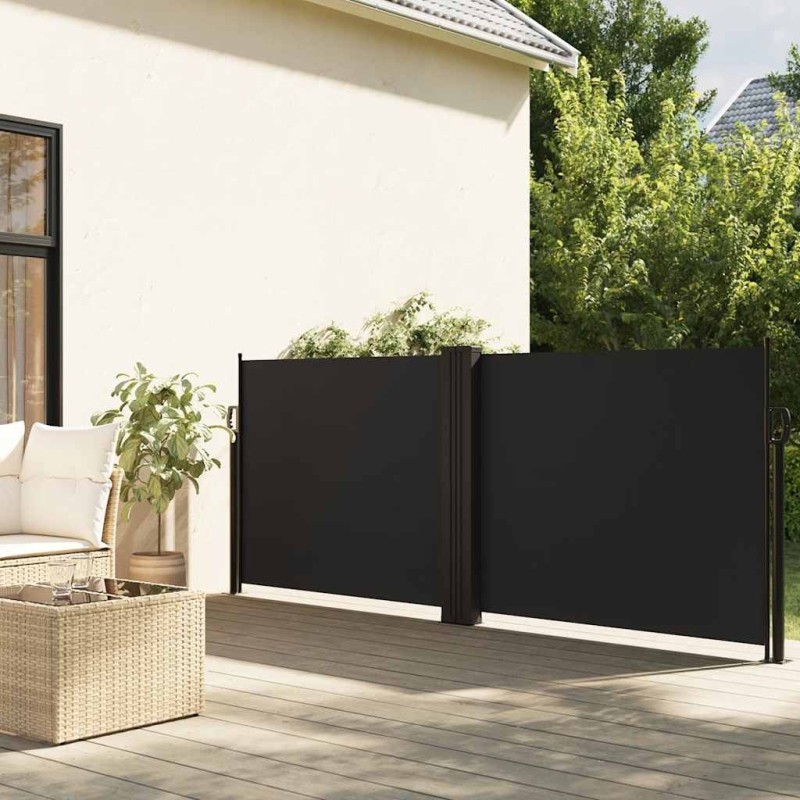 Auvent latéral rétractable noir 100x1000 cm 562989562989