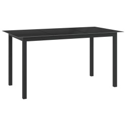 Table de jardin Noir 150x90x74 cm Aluminium et verre 563029563029