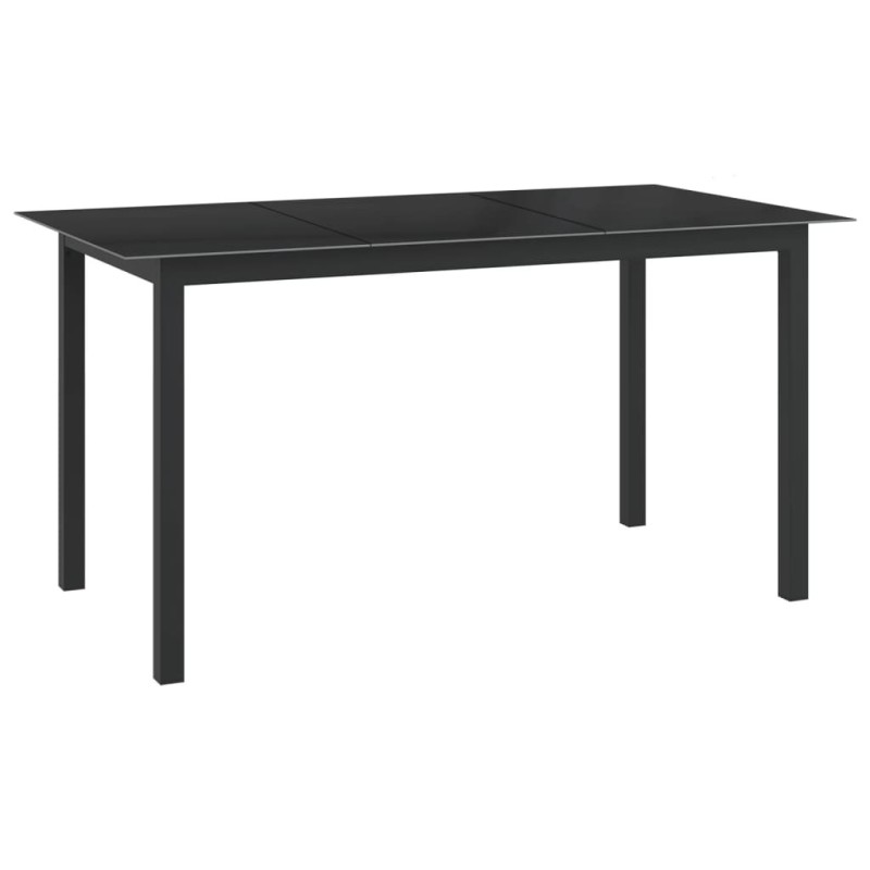 Table de jardin Noir 150x90x74 cm Aluminium et verre 563029563029