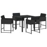 Ensemble de salle à manger pour jardin 5 pcs Noir polyrotin 563032563032