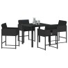 Ensemble de salle à manger pour jardin 5 pcs Noir polyrotin 563032563032