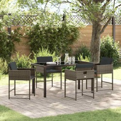 Ensemble de salle à manger pour jardin 5 pcs Gris polyrotin 563033563033