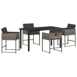 Ensemble de salle à manger pour jardin 5 pcs Gris polyrotin 563033563033