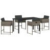 Ensemble de salle à manger pour jardin 5 pcs Gris polyrotin 563033563033