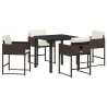 Ensemble de salle à manger pour jardin 5 pcs Marron polyrotin 563034563034