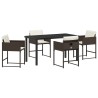 Ensemble de salle à manger pour jardin 5 pcs Marron polyrotin 563035563035