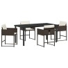 Ensemble de salle à manger pour jardin 5 pcs Marron polyrotin 563037563037